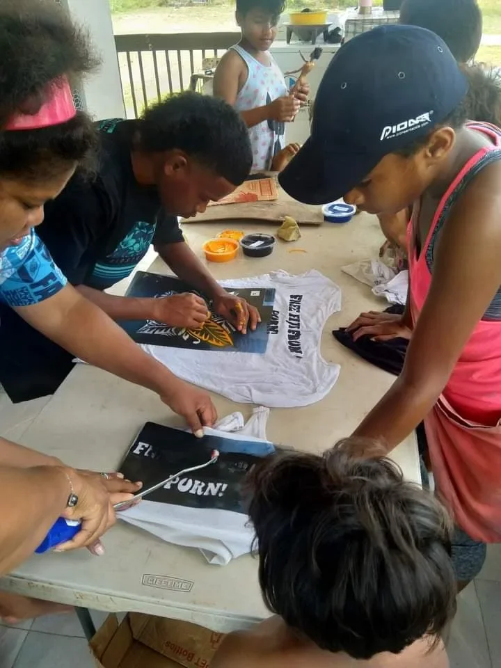 Fijian youth participating in community outreach against pornography